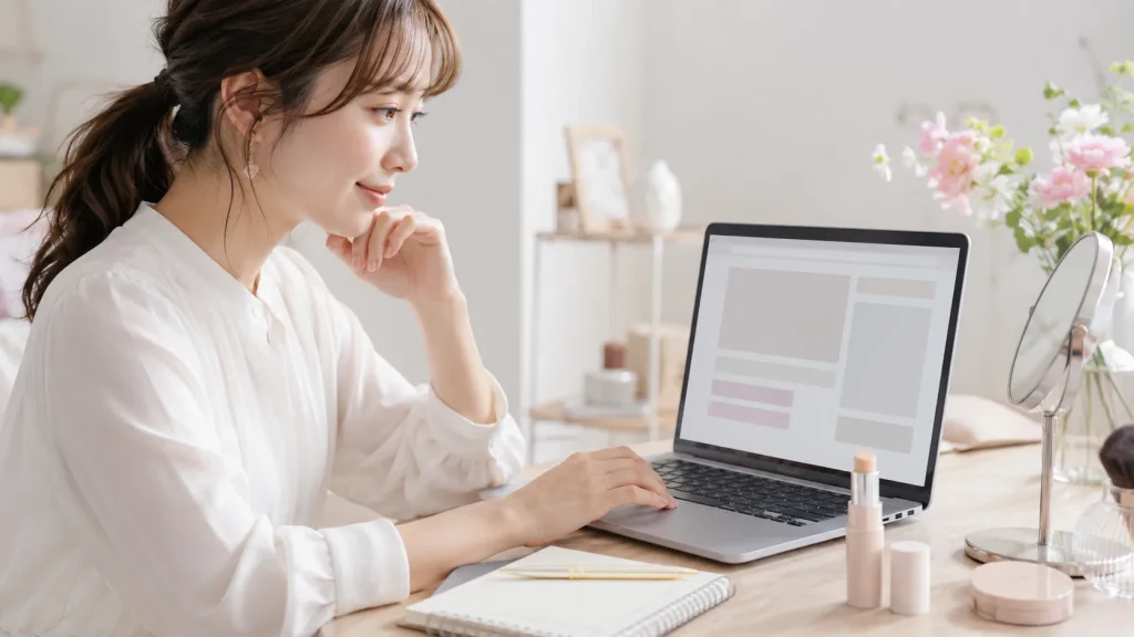 公式サイトでハックティックの色味や販売条件を確認するイメージ