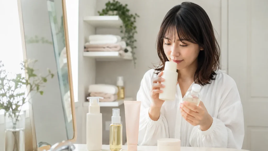 ヘアケア商品を選ぶ前に確認する女性のイメージ