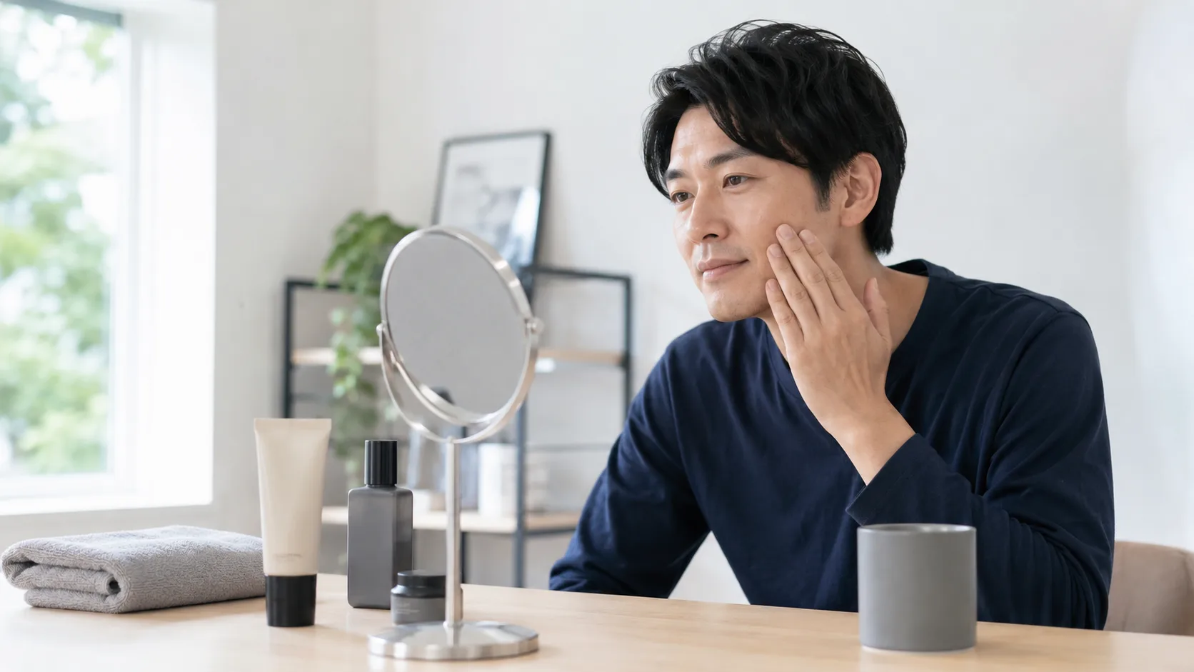 メンズBBクリームを検討する男性向けの清潔感あるイメージ