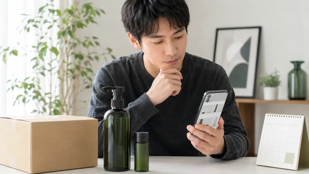 HOLO BELLシャンプーの単品・定期・トライアル条件を確認するイメージ