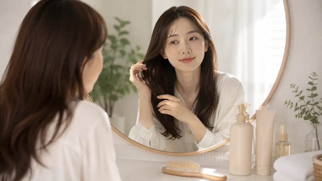 ヘアケア商品のラインナップを確認するイメージ