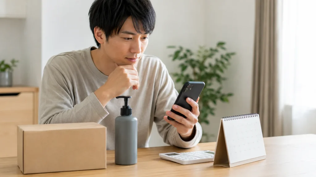SHIN.薬用ボタニカルスカルプシャンプーの価格や定期条件を確認するイメージ