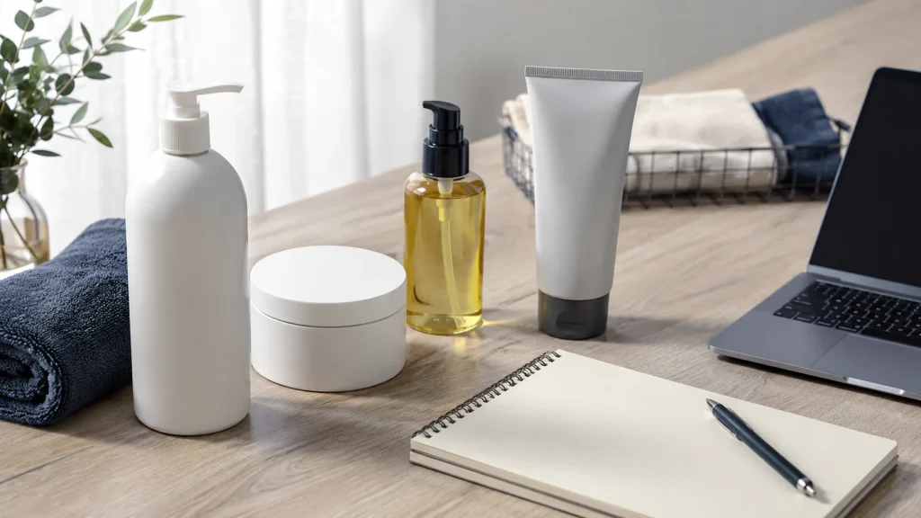ヘアケア商品のラインナップを比較して確認するイメージ